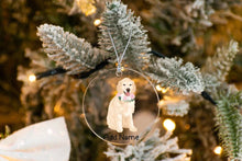 Load image into Gallery viewer, Personalized Golden Retriever Love Christmas Tree Ornaments-Christmas Ornament-Christmas, Golden Retriever, Personalized-Christmas Tree Ornaments-Transparent-3.5&quot; or 8.9 cm-3