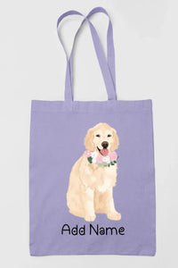 Personalized Golden Retriever Love Zippered Tote Bag-Accessories-Accessories, Bags, Dog Mom Gifts, Golden Retriever, Personalized-Zippered Tote Bag-Pastel Purple-Classic-2