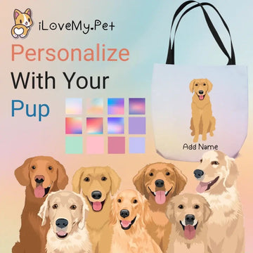 Personalized Golden Retriever Small Tote Bag 360x