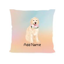 Load image into Gallery viewer, Personalized Golden Retriever Soft Plush Pillowcase-Home Decor-Christmas, Dog Dad Gifts, Dog Mom Gifts, Golden Retriever, Home Decor, Personalized, Pillows-Soft Plush Pillowcase-As Selected-12&quot;x12&quot;-2