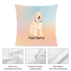 Personalized Golden Retriever Soft Plush Pillowcase-Home Decor-Christmas, Dog Dad Gifts, Dog Mom Gifts, Golden Retriever, Home Decor, Personalized, Pillows-3