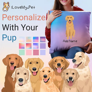 Personalized Golden Retriever Soft Plush Pillowcase-Home Decor-Christmas, Dog Dad Gifts, Dog Mom Gifts, Golden Retriever, Home Decor, Personalized, Pillows-1