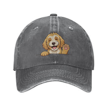 Load image into Gallery viewer, Personalized Goldendoodle Baseball Cap - Waving Goldendoodle Design - Match Your Dog's Coat Color-Hats &amp; Caps-Accessories,Baseball Caps,Dog Dad Gifts,Dog Mom Gifts,Goldendoodle-Deep Heather-One Size-3