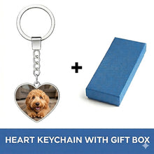 Load image into Gallery viewer, Personalized Goldendoodle Keychain - Heart Shaped - Double-Sided Glass-Key Chain-Accessories,Goldendoodle,Keychain,Upload Photo-3