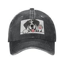 Load image into Gallery viewer, Personalized Great Dane Baseball Cap - Waving Great Dane Design - Match Your Dog's Coat Color-Hats &amp; Caps-Black-Black-One Size-1