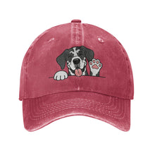 Load image into Gallery viewer, Personalized Great Dane Baseball Cap - Waving Great Dane Design - Match Your Dog's Coat Color-Hats &amp; Caps-Red-Red-One Size-57