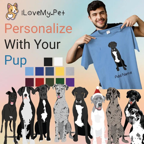 Personalized Great Dane Dad Cotton T Shirt-Apparel-Apparel, Dog Dad Gifts, Great Dane, Personalized, Shirt, T Shirt-Men's Cotton T Shirt-Sky Blue-Medium-1
