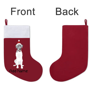 Personalized Great Dane Large Christmas Stocking-Christmas Ornament-Christmas, Great Dane, Home Decor, Personalized-Large Christmas Stocking-Christmas Red-One Size-3