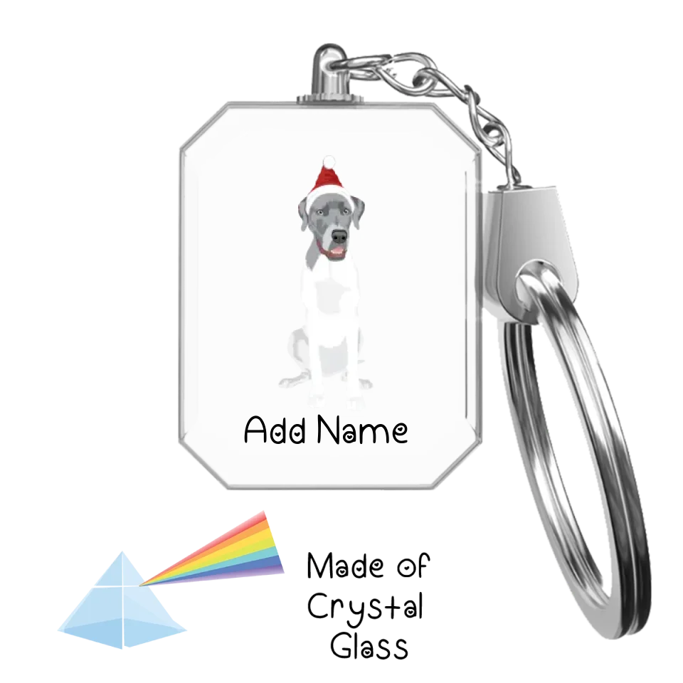 Personalized Great Dane Love Crystal Glass Keychain-Accessories-Great Dane-Crystal Keychain-Glass Crystal-One Size-2