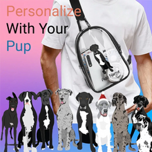 Load image into Gallery viewer, great_danes transparent-sling-bag-multi