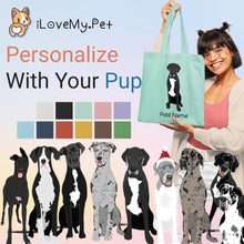 Load image into Gallery viewer, Personalized Great Dane Love Zippered Tote Bag-Accessories-Accessories, Bags, Dog Mom Gifts, Great Dane, Personalized-1