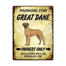 Load image into Gallery viewer, Personalized Great Dane Sign - Funny Parking Sign - Match Your Dog’s Coat Color-Sign Board-Car Accessories,Great Dane,Sign Board-Large-One Size-6