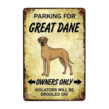 Load image into Gallery viewer, Personalized Great Dane Sign - Funny Parking Sign - Match Your Dog’s Coat Color-Sign Board-Car Accessories,Great Dane,Sign Board-Small-8"x12"-1