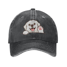 Load image into Gallery viewer, Personalized Great Pyrenees Baseball Cap - Waving Great Pyrenees Design - Match Your Dog's Coat Color-Hats &amp; Caps-Accessories,Baseball Caps,Dog Dad Gifts,Dog Mom Gifts,Great Pyrenees-Black-One Size-2