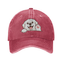 Load image into Gallery viewer, Personalized Great Pyrenees Baseball Cap - Waving Great Pyrenees Design - Match Your Dog's Coat Color-Hats &amp; Caps-Accessories,Baseball Caps,Dog Dad Gifts,Dog Mom Gifts,Great Pyrenees-Red-One Size-1