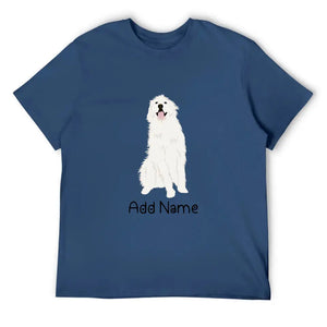 Personalized Great Pyrenees Dad Cotton T Shirt-Apparel-Apparel, Dog Dad Gifts, Great Pyrenees, Personalized, Shirt, T Shirt-Men's Cotton T Shirt-Navy Blue-Medium-12