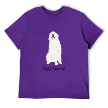 Load image into Gallery viewer, Personalized Great Pyrenees Dad Cotton T Shirt-Apparel-Apparel, Dog Dad Gifts, Great Pyrenees, Personalized, Shirt, T Shirt-Men&#39;s Cotton T Shirt-Purple-Medium-18