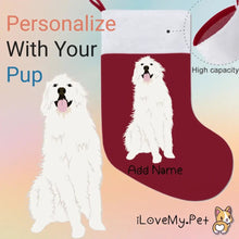 Load image into Gallery viewer, Personalized Great Pyrenees Large Christmas Stocking-Christmas Ornament-Christmas, Great Pyrenees, Home Decor, Personalized-Large Christmas Stocking-Christmas Red-One Size-1