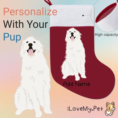 Personalized Great Pyrenees Large Christmas Stocking-Christmas Ornament-Christmas, Great Pyrenees, Home Decor, Personalized-Large Christmas Stocking-Christmas Red-One Size-1