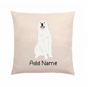 Personalized Great Pyrenees Linen Pillowcase-Home Decor-Dog Dad Gifts, Dog Mom Gifts, Great Pyrenees, Home Decor, Personalized, Pillows-Linen Pillow Case-Cotton-Linen-12"x12"-2