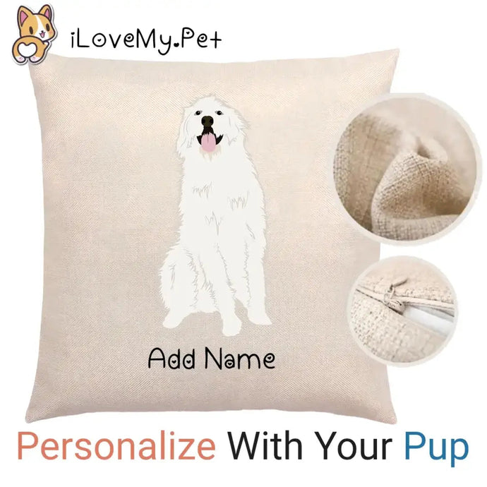 Personalized Great Pyrenees Linen Pillowcase-Home Decor-Dog Dad Gifts, Dog Mom Gifts, Great Pyrenees, Home Decor, Personalized, Pillows-1