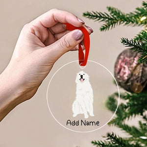 Personalized Great Pyrenees Love Christmas Tree Ornaments-Christmas Ornament-Christmas, Great Pyrenees, Personalized-Christmas Tree Ornaments-Transparent-3.5" or 8.9 cm-2