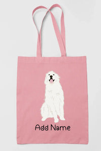 Personalized Great Pyrenees Love Zippered Tote Bag-Accessories-Accessories, Bags, Dog Mom Gifts, Great Pyrenees, Personalized-Zippered Tote Bag-Light Pink-Classic-11