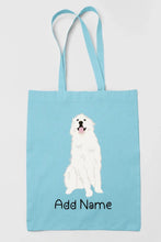 Load image into Gallery viewer, Personalized Great Pyrenees Love Zippered Tote Bag-Accessories-Accessories, Bags, Dog Mom Gifts, Great Pyrenees, Personalized-Zippered Tote Bag-Sky Blue-Classic-13