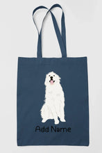 Load image into Gallery viewer, Personalized Great Pyrenees Love Zippered Tote Bag-Accessories-Accessories, Bags, Dog Mom Gifts, Great Pyrenees, Personalized-Zippered Tote Bag-Navy Blue-Classic-14