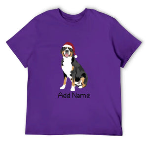 Personalized Greater Swiss Mountain Dog Dad Cotton T Shirt-Apparel-Apparel, Dog Dad Gifts, Greater Swiss Mountain Dog, Personalized, Shirt, T Shirt-Men's Cotton T Shirt-Purple-Medium-18