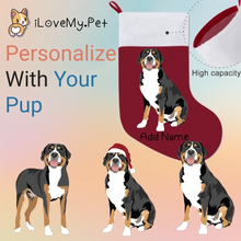 Load image into Gallery viewer, Personalized Greater Swiss Mountain Dog Large Christmas Stocking-Christmas Ornament-Christmas, Greater Swiss Mountain Dog, Home Decor, Personalized-Large Christmas Stocking-Christmas Red-One Size-1