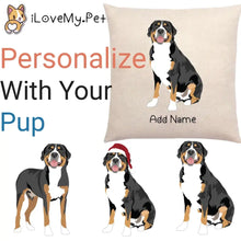 Load image into Gallery viewer, Personalized Greater Swiss Mountain Dog Linen Pillowcase-Linen Pillow Case-Cotton-Linen-16"x16"