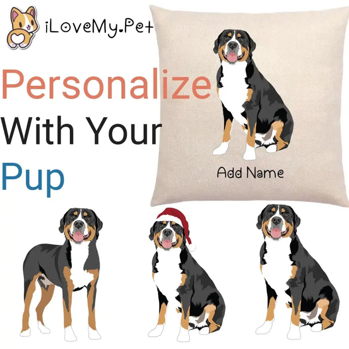 Personalized Greater Swiss Mountain Dog Linen Pillowcase-Linen Pillow Case-Cotton-Linen-16