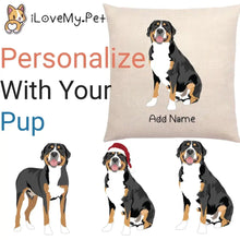 Load image into Gallery viewer, Personalized Greater Swiss Mountain Dog Linen Pillowcase-Home Decor-Dog Dad Gifts, Dog Mom Gifts, Greater Swiss Mountain Dog, Home Decor, Personalized, Pillows-Linen Pillow Case-Cotton-Linen-12&quot;x12&quot;-1