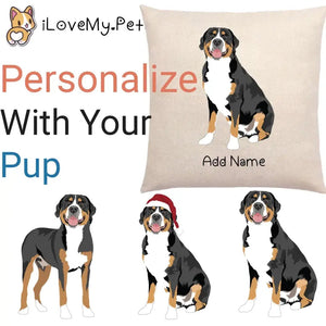 Personalized Greater Swiss Mountain Dog Linen Pillowcase-Home Decor-Dog Dad Gifts, Dog Mom Gifts, Greater Swiss Mountain Dog, Home Decor, Personalized, Pillows-Linen Pillow Case-Cotton-Linen-12"x12"-1