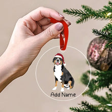 Load image into Gallery viewer, Personalized Greater Swiss Mountain Dog Love Christmas Tree Ornaments-Christmas Ornament-Christmas, Personalized, Swiss Mountain Dog-Christmas Tree Ornaments-Transparent-3.5&quot; or 8.9 cm-1