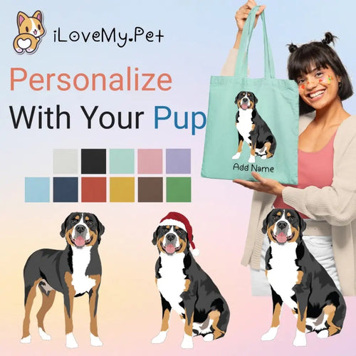 Personalized Greater Swiss Mountain Dog Love Zippered Tote Bag-Accessories-Accessories, Bags, Dog Mom Gifts, Greater Swiss Mountain Dog, Personalized-1