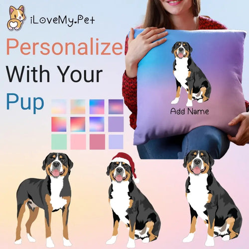 Personalized Greater Swiss Mountain Dog Soft Plush Pillowcase