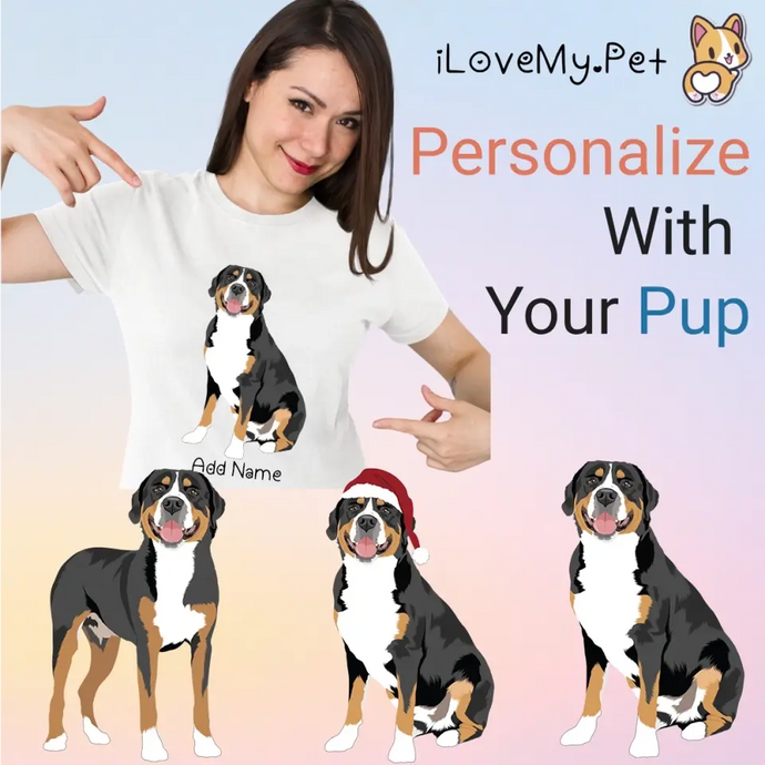 Personalized Greater Swiss Mountain Dog T Shirt for Women-Customizer-Apparel, Dog Mom Gifts, Greater Swiss Mountain Dog, Personalized, Shirt, T Shirt-Modal T-Shirts-White-Small-1