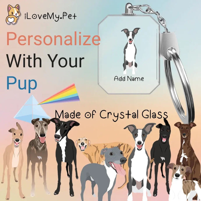 greyhound_whippets crystal-keychain-multi