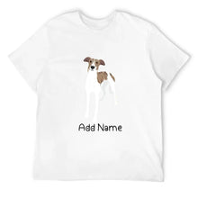 Load image into Gallery viewer, Personalized Greyhound / Whippet Dad Cotton T Shirt-Apparel-Apparel, Dog Dad Gifts, Greyhound, Personalized, Shirt, T Shirt, Whippet-Men&#39;s Cotton T Shirt-White-Medium-10