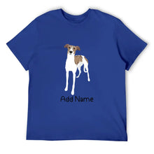 Load image into Gallery viewer, Personalized Greyhound / Whippet Dad Cotton T Shirt-Apparel-Apparel, Dog Dad Gifts, Greyhound, Personalized, Shirt, T Shirt, Whippet-Men&#39;s Cotton T Shirt-Blue-Medium-11