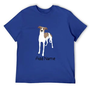 Personalized Greyhound / Whippet Dad Cotton T Shirt-Apparel-Apparel, Dog Dad Gifts, Greyhound, Personalized, Shirt, T Shirt, Whippet-Men's Cotton T Shirt-Blue-Medium-11