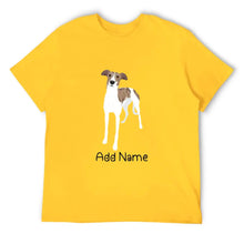 Load image into Gallery viewer, Personalized Greyhound / Whippet Dad Cotton T Shirt-Apparel-Apparel, Dog Dad Gifts, Greyhound, Personalized, Shirt, T Shirt, Whippet-Men&#39;s Cotton T Shirt-Yellow-Medium-13