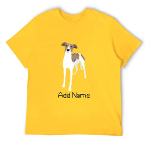 Personalized Greyhound / Whippet Dad Cotton T Shirt-Apparel-Apparel, Dog Dad Gifts, Greyhound, Personalized, Shirt, T Shirt, Whippet-Men's Cotton T Shirt-Yellow-Medium-13