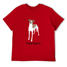Load image into Gallery viewer, Personalized Greyhound / Whippet Dad Cotton T Shirt-Apparel-Apparel, Dog Dad Gifts, Greyhound, Personalized, Shirt, T Shirt, Whippet-Men&#39;s Cotton T Shirt-Red-Medium-14