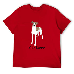 Personalized Greyhound / Whippet Dad Cotton T Shirt-Apparel-Apparel, Dog Dad Gifts, Greyhound, Personalized, Shirt, T Shirt, Whippet-Men's Cotton T Shirt-Red-Medium-14