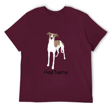Load image into Gallery viewer, Personalized Greyhound / Whippet Dad Cotton T Shirt-Apparel-Apparel, Dog Dad Gifts, Greyhound, Personalized, Shirt, T Shirt, Whippet-Men&#39;s Cotton T Shirt-Maroon-Medium-15