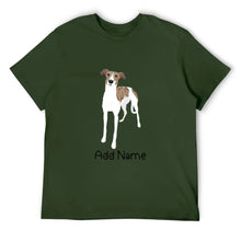 Load image into Gallery viewer, Personalized Greyhound / Whippet Dad Cotton T Shirt-Apparel-Apparel, Dog Dad Gifts, Greyhound, Personalized, Shirt, T Shirt, Whippet-Men&#39;s Cotton T Shirt-Army Green-Medium-17