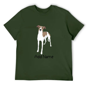 Personalized Greyhound / Whippet Dad Cotton T Shirt-Apparel-Apparel, Dog Dad Gifts, Greyhound, Personalized, Shirt, T Shirt, Whippet-Men's Cotton T Shirt-Army Green-Medium-17